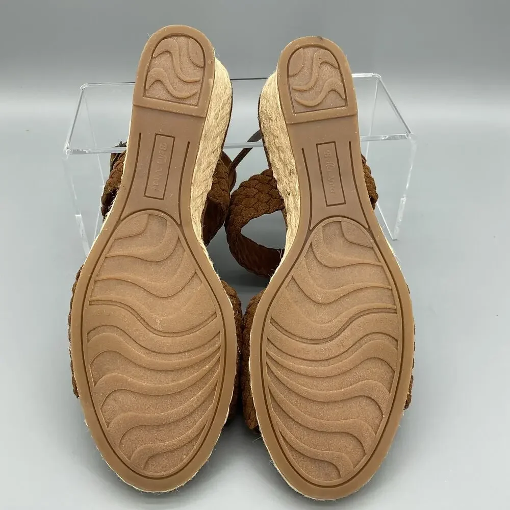 NEW Bella Vita Women’s Mariela Espadrille Wedge Sandals Brown Size 11W